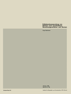 cover image of Erdbebenbeanspruchung von Brücken nach verschiedenen Berechnungsverfahren und Normen